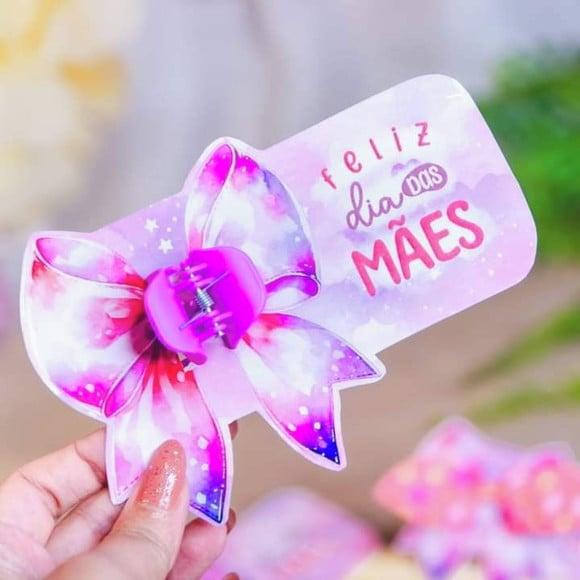 Card com Prendedor de Cabelo- Dia das Mães