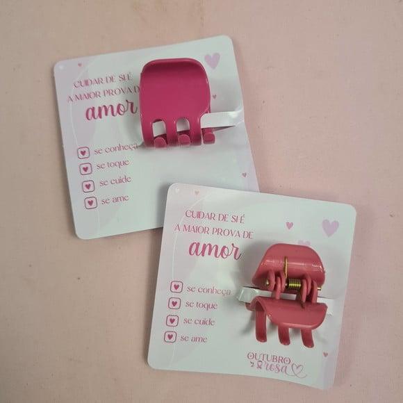 Card com Prendedor de Cabelo- Outubro Rosa