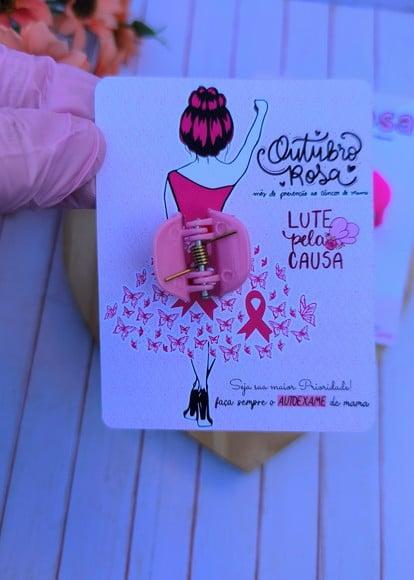 Card com Prendedor de Cabelo- Outubro Rosa
