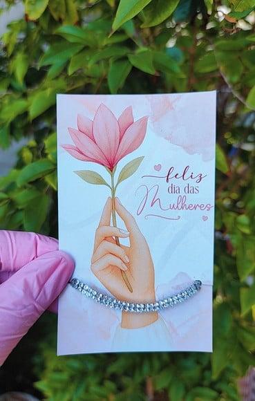 Card com Pulseirinha- Dia da Mulher