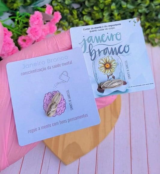 Card com Semente de Girassol- Janeiro Branco