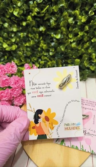 Card com Semente de Girassol- Dia da Mulher