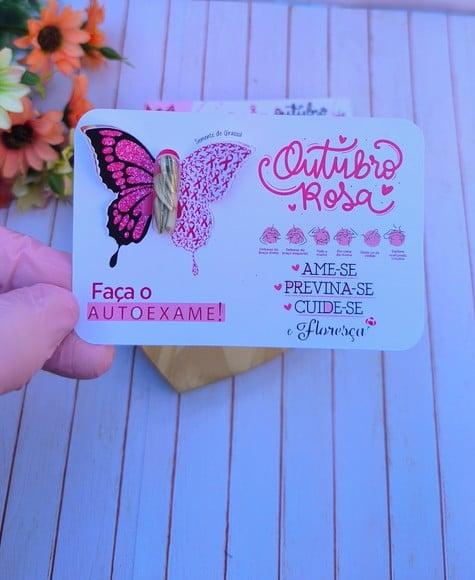 Card com Semente de Girassol- Outubro Rosa