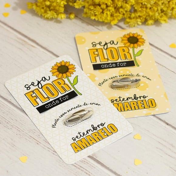 Card com Semente de Girassol- Setembro Amarelo