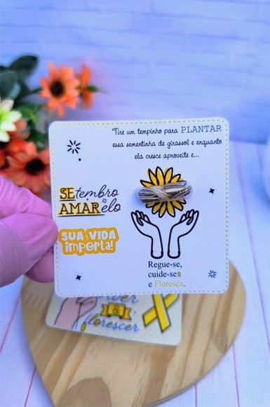 Card com Semente de Girassol- Setembro Amarelo