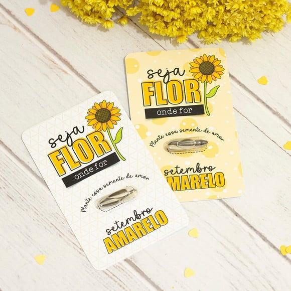 Card com Semente de Girassol- Setembro Amarelo