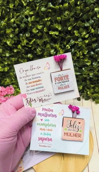 Card com Tablete Cacau Show 5g e Florzinha- Dia da Mulher