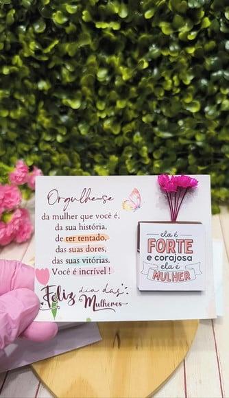 Card com Tablete Cacau Show 5g e Florzinha- Dia da Mulher