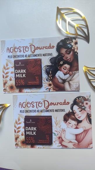 Card com Tablete Cacau Show 5g- Agosto Dourado