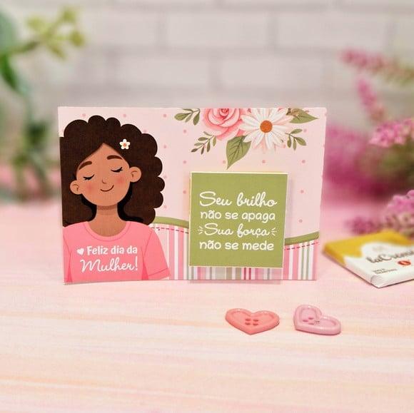 Card com Tablete Cacau Show 5g- Dia da Mulher