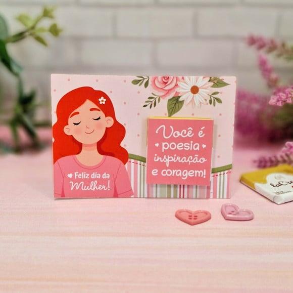 Card com Tablete Cacau Show 5g- Dia da Mulher