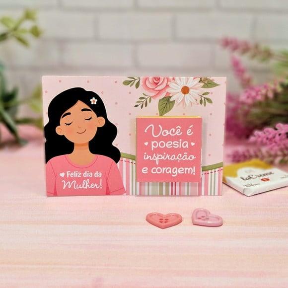 Card com Tablete Cacau Show 5g- Dia da Mulher
