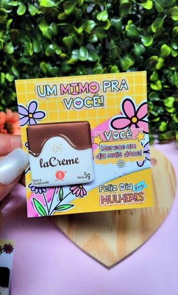 Card com Tablete Cacau Show 5g- Dia da Mulher