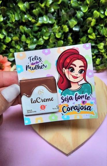 Card com Tablete Cacau Show 5g- Dia da Mulher