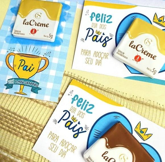 Card com Tablete Cacau Show 5g- Dia dos Pais