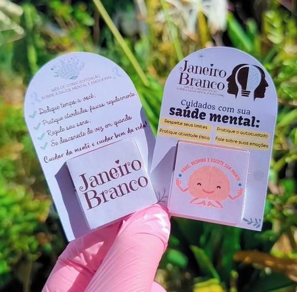 Card com Tablete Cacau Show 5g- Janeiro Branco