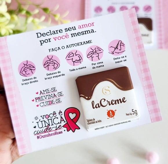 Card com Tablete Cacau Show 5g- Outubro Rosa