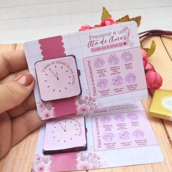 Card com Tablete Cacau Show 5g- Outubro Rosa