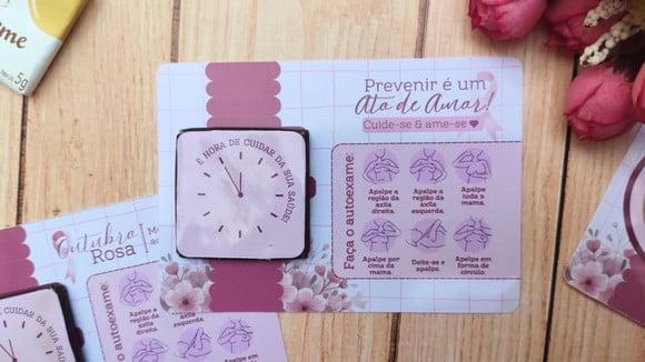 Card com Tablete Cacau Show 5g- Outubro Rosa