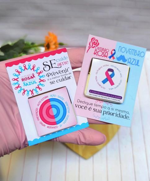 Card com Tablete Cacau Show 5g- Outubro Rosa e Novembro Azul