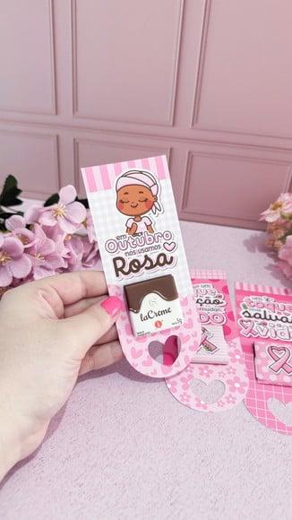 Card com Tablete Cacau Show 5g- Outubro Rosa