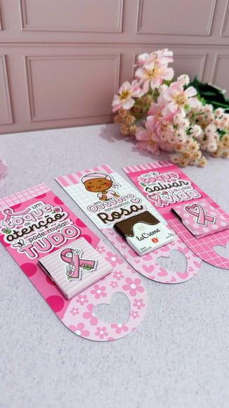 Card com Tablete Cacau Show 5g- Outubro Rosa