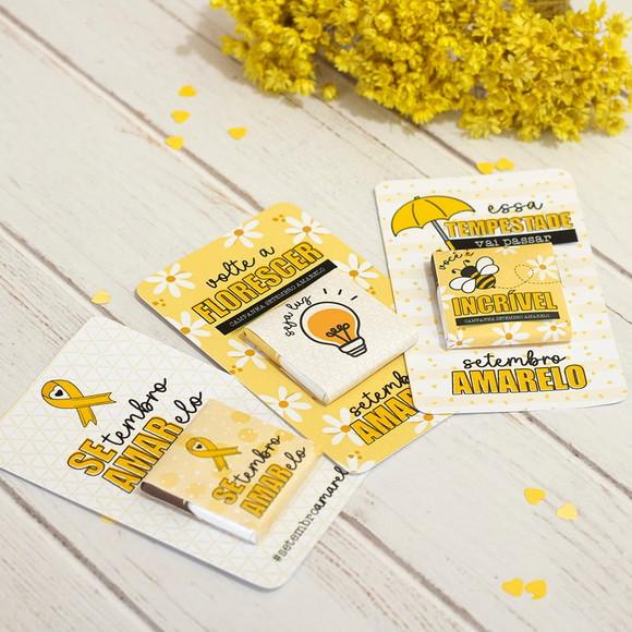 Card com Tablete Cacau Show 5g- Setembro Amarelo