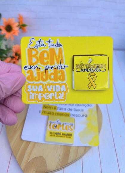 Card com Tablete Cacau Show 5g- Setembro Amarelo