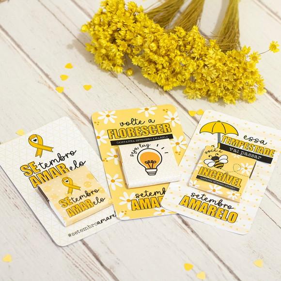 Card com Tablete Cacau Show 5g- Setembro Amarelo