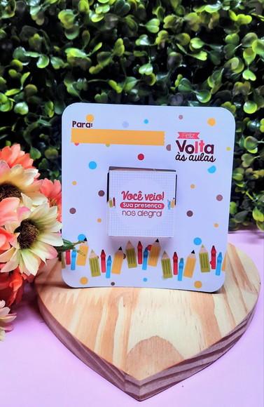 Card com Tablete Cacau Show 5g- Volta Ás Aulas