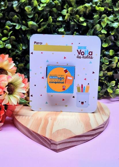 Card com Tablete Cacau Show 5g- Volta Ás Aulas