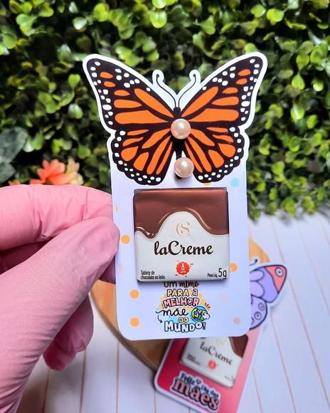 Card com Tablete Cacau Show e Brinco- Dia das Mães
