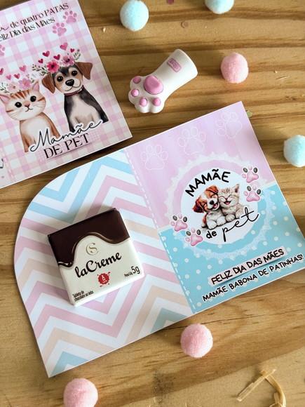 Card com Tablete Cacau Show- Mãe de Pet