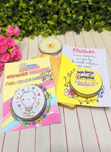 Card com Velinha Aromática- Dia da Mulher