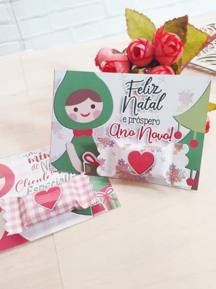 Card com Xuxinha+ Bala- Mimo de Natal