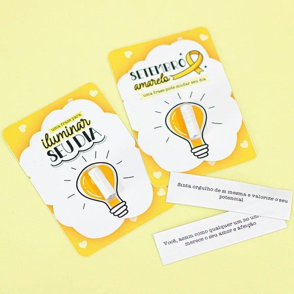 Card e Capsula com Frase- Setembro Amarelo