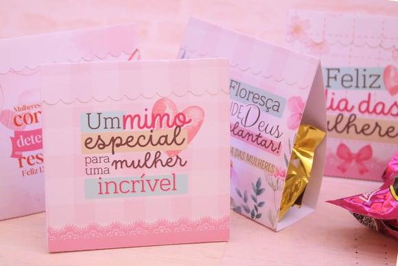 Card Envelope com Bombom- Dia da Mulher