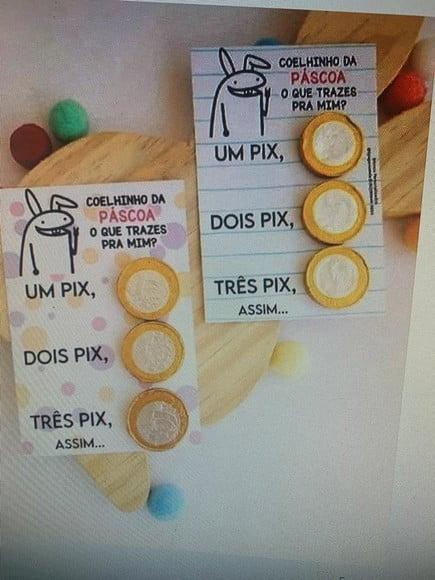 Card para 3 Moedinhas de Chocolate- Páscoa