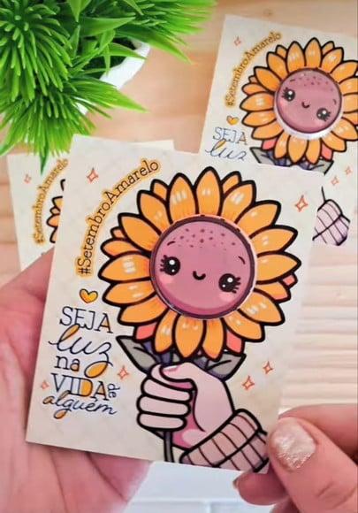 Cartão + Potinho com Mini Hidratante- Setembro Amarelo