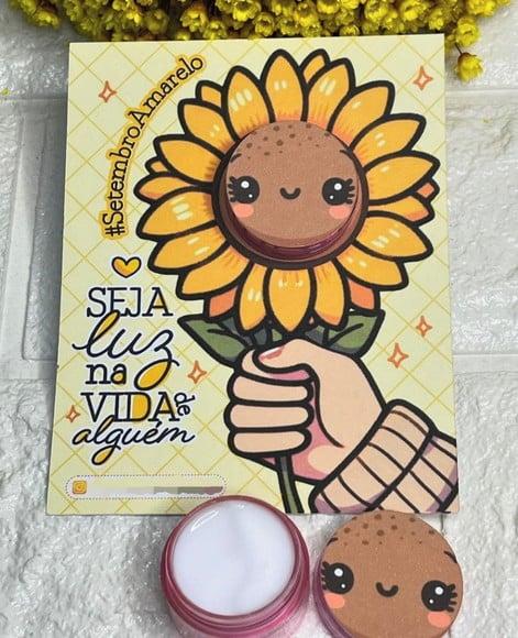 Cartão + Potinho com Mini Hidratante- Setembro Amarelo