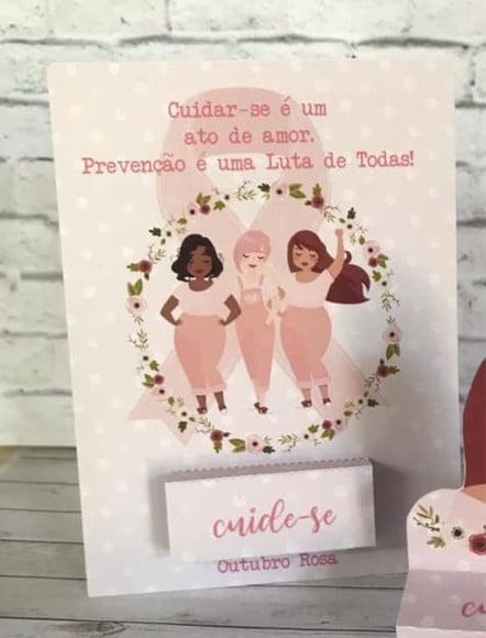 Cartão com 1 Bis- Outubro Rosa