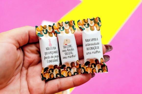 Cartão com 2 Balinhas- Dia da Mulher