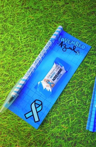 Cartão com Balinha e Caneta- Novembro Azul
