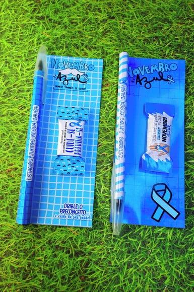 Cartão com Balinha e Caneta- Novembro Azul