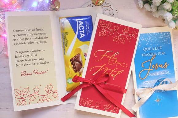 Cartão com Barra de Chocolate 80g- Natal