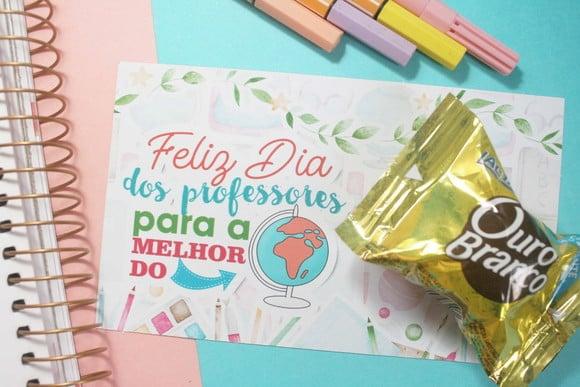 Cartão com Bombom- Dia dos Professores
