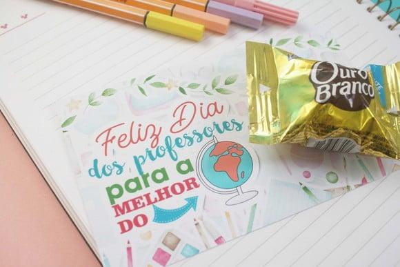 Cartão com Bombom- Dia dos Professores
