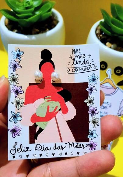 Cartão com Brinco- Dia das Mães