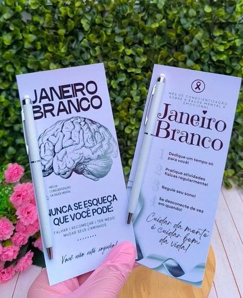Cartão com Caneta Branca- Janeiro Branco