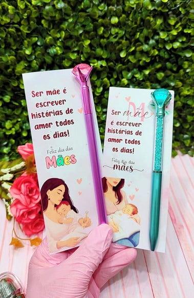 Cartão com Caneta Diamante- Dia das Mães